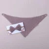 Ensemble bavoir et bandeau élastique en coton, couleur unie, pour bébés filles Ensemble bavoir et bandeau élastique en coton, couleur unie, pour bébés filles