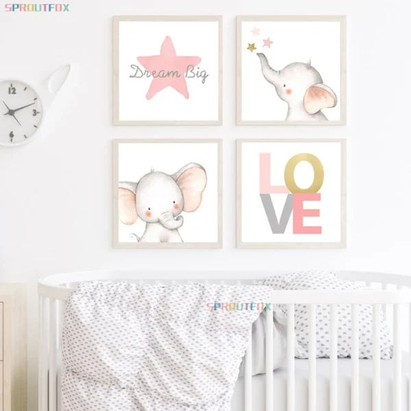 Affiche éléphant pour chambre d'enfant Affiche éléphant pour chambre d'enfant