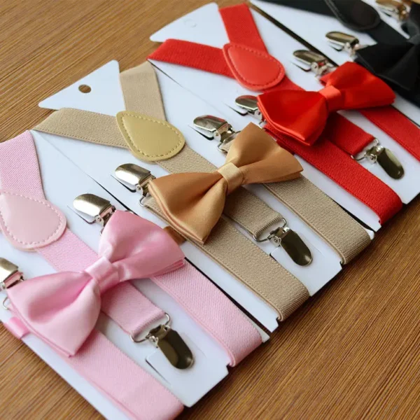 Adjustable Suspender and Bow Tie Set for Kids