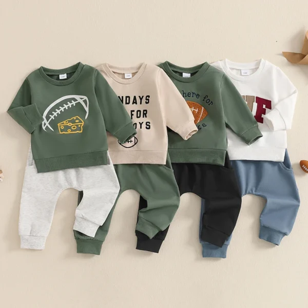 S9d683c5154bb4a95950ddcb133ab9835s-1.webp Rugby Print Sweatshirt and Drawstring Pants Set